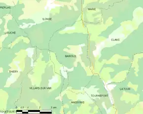 Poziția localității Bairols