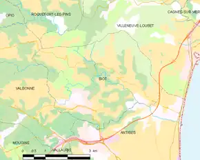 Poziția localității Biot