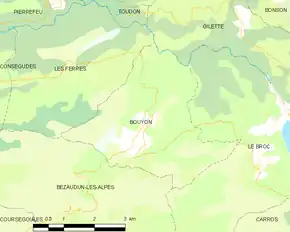 Poziția localității Bouyon