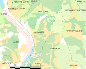 Poziția localității Castagniers