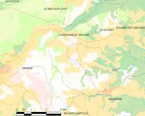 Poziția localității Châteauneuf-Grasse