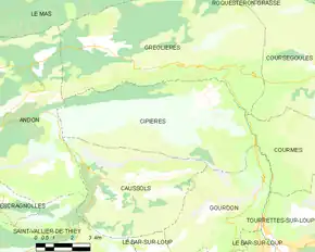 Poziția localității Cipières