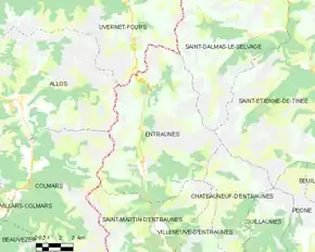 Poziția localității Entraunes