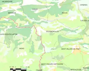 Poziția localității Escragnolles