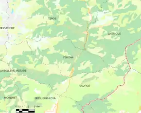 Poziția localității Fontan