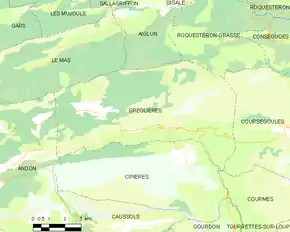 Poziția localității Gréolières