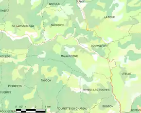 Poziția localității Malaussène