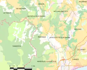 Poziția localității Pégomas