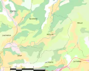 Poziția localității Peillon