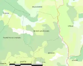 Poziția localității Revest-les-Roches