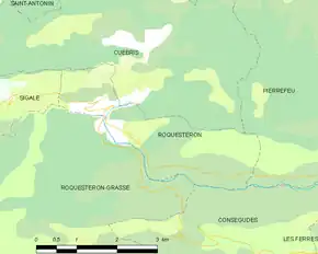 Poziția localității Roquesteron