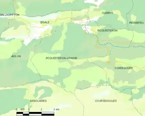 Poziția localității Roquestéron-Grasse