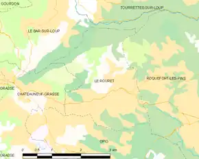 Poziția localității Le Rouret