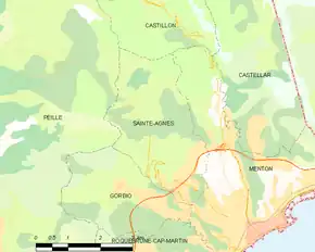 Poziția localității Sainte-Agnès