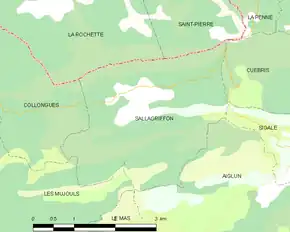 Poziția localității Sallagriffon