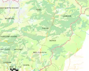 Poziția localității Saorge