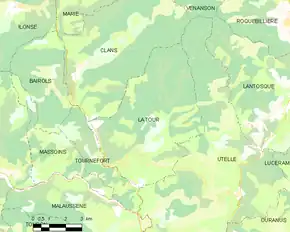 Poziția localității La Tour