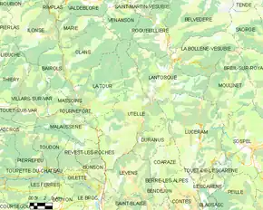 Poziția localității Utelle