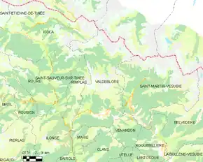 Poziția localității Valdeblore