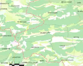 Poziția localității Valderoure