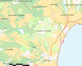 Poziția localității Villeneuve-Loubet