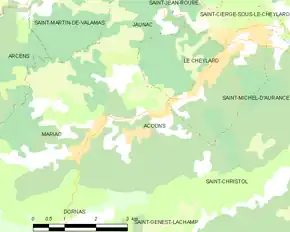 Poziția localității Accons