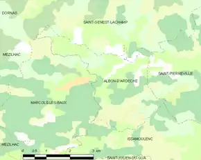 Poziția localității Albon-d'Ardèche