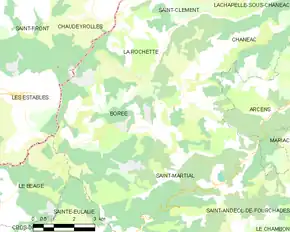 Poziția localității Borée