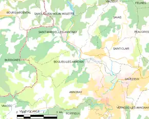 Poziția localității Boulieu-lès-Annonay