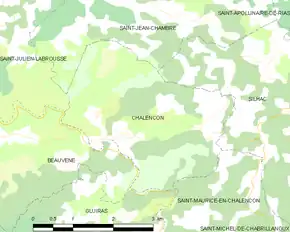 Poziția localității Chalencon