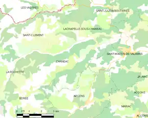 Poziția localității Chanéac