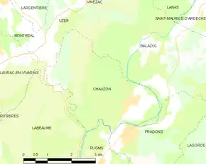 Poziția localității Chauzon
