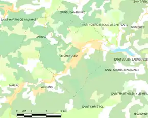 Poziția localității Le Cheylard
