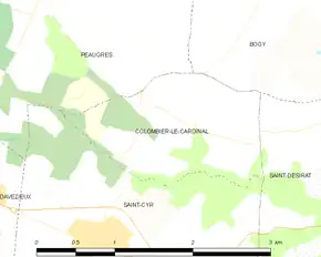 Poziția localității Colombier-le-Cardinal