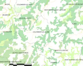 Poziția localității Colombier-le-Jeune