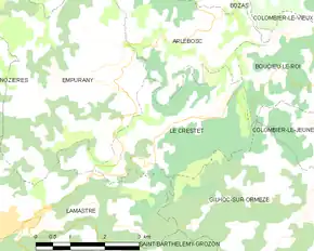 Poziția localității Le Crestet