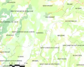 Poziția localității Darbres