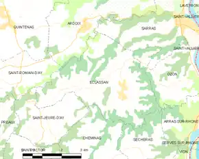 Poziția localității Eclassan