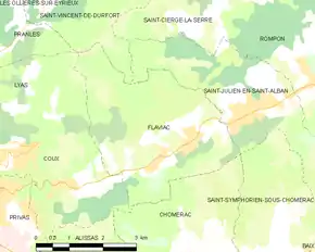Poziția localității Flaviac