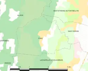Poziția localității Fons