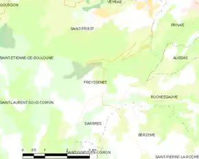 Poziția localității Freyssenet