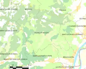 Poziția localității Gilhac-et-Bruzac