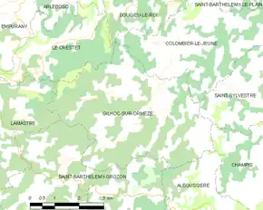 Poziția localității Gilhoc-sur-Ormèze