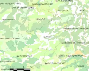 Poziția localității Gluiras