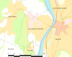 Poziția localității Guilherand-Granges