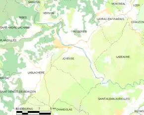 Poziția localității Joyeuse
