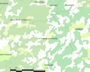 Poziția localității Labatie-d'Andaure