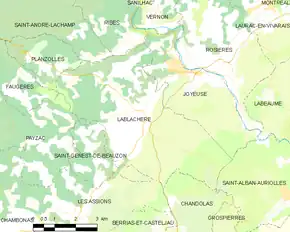 Poziția localității Lablachère