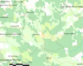 Poziția localității Lanarce