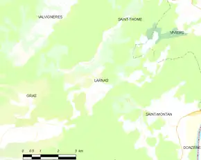 Poziția localității Larnas